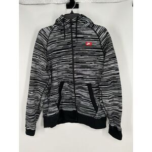 Nike AW77 FT Speed Stripe Hoodie‎ Full Zip Up Jacket 614488-010 Grey Mens Large